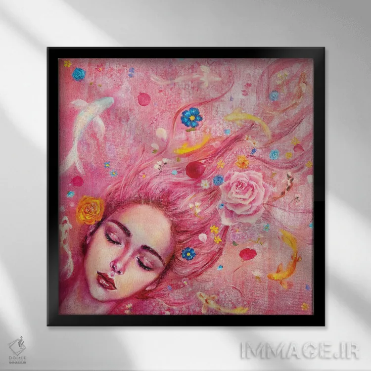 تابلو اُفلیا اثر یوری کیم - نمای قابدار مشکی