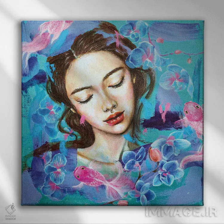 تابلو رویاپرداز: ارکیده اثر یوری کیم - نمای روبهرو روی دیوار