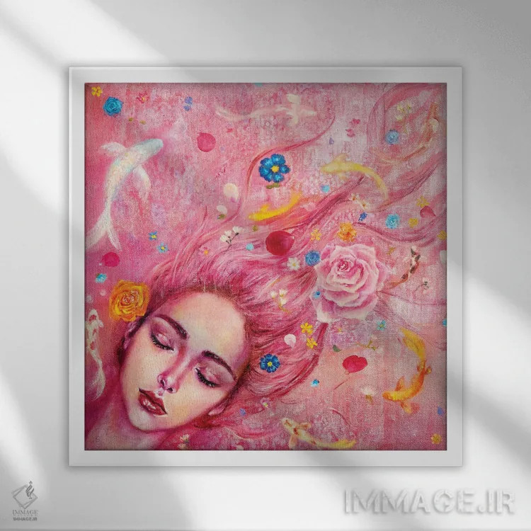 تابلو اُفلیا اثر یوری کیم - نمای قابدار سفید