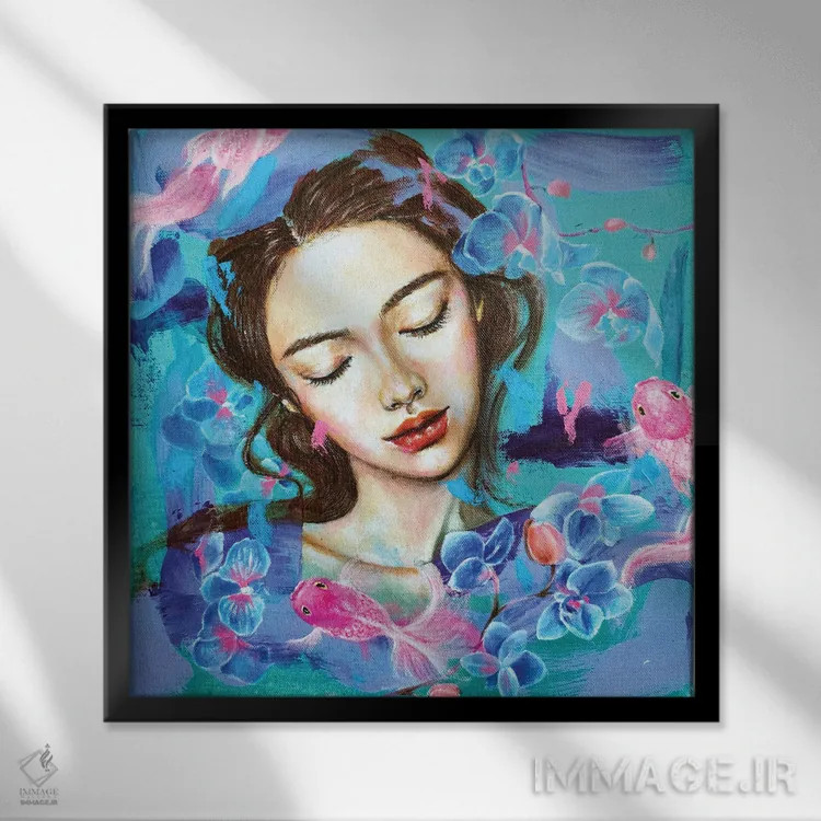 تابلو رویاپرداز: ارکیده اثر یوری کیم - نمای قابدار مشکی