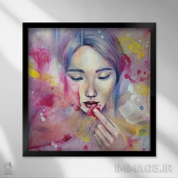 تابلو گُلیان (نام ساختهشده) اثر یوری کیم - نمای قابدار مشکی