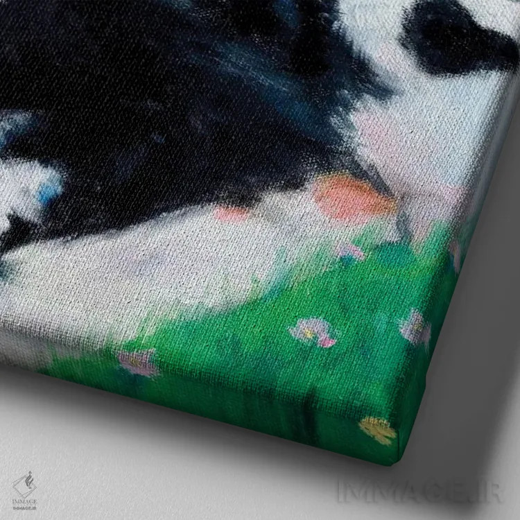 تابلو گاو مووموو اثر یوری کیم - نمای نزدیک بافت بوم