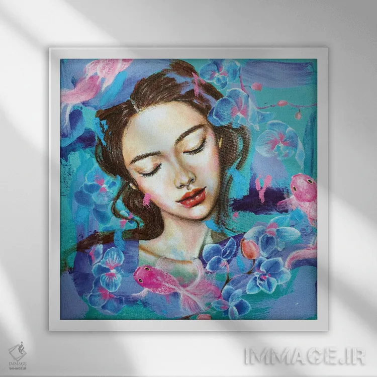 تابلو رویاپرداز: ارکیده اثر یوری کیم - نمای قابدار سفید