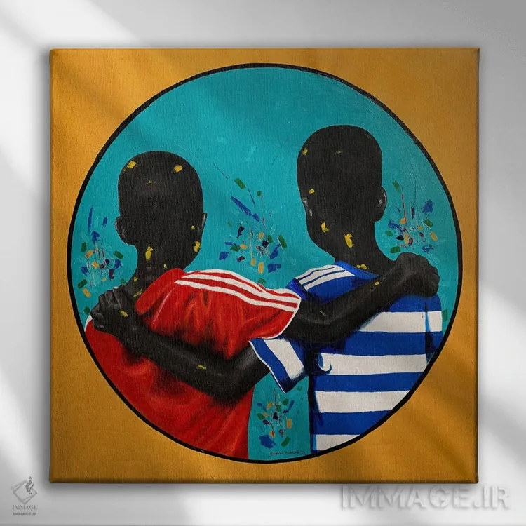 تابلو در عشق و هماهنگی اثر اییتایو الاگبه - نمای روبهرو روی دیوار