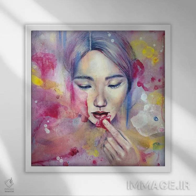 تابلو گُلیان (نام ساختهشده) اثر یوری کیم - نمای قابدار سفید