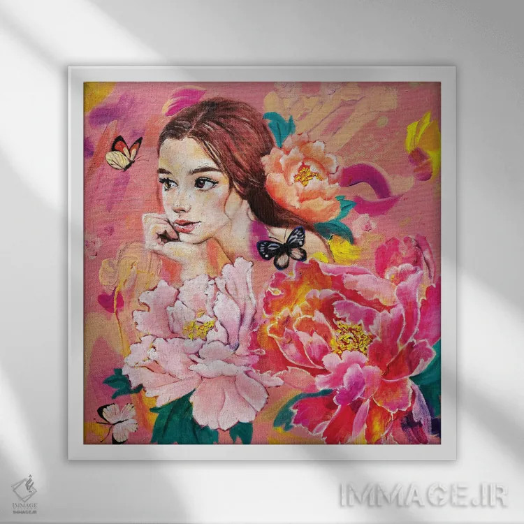 تابلو به تو فکر میکنم اثر یوری کیم - نمای قابدار سفید