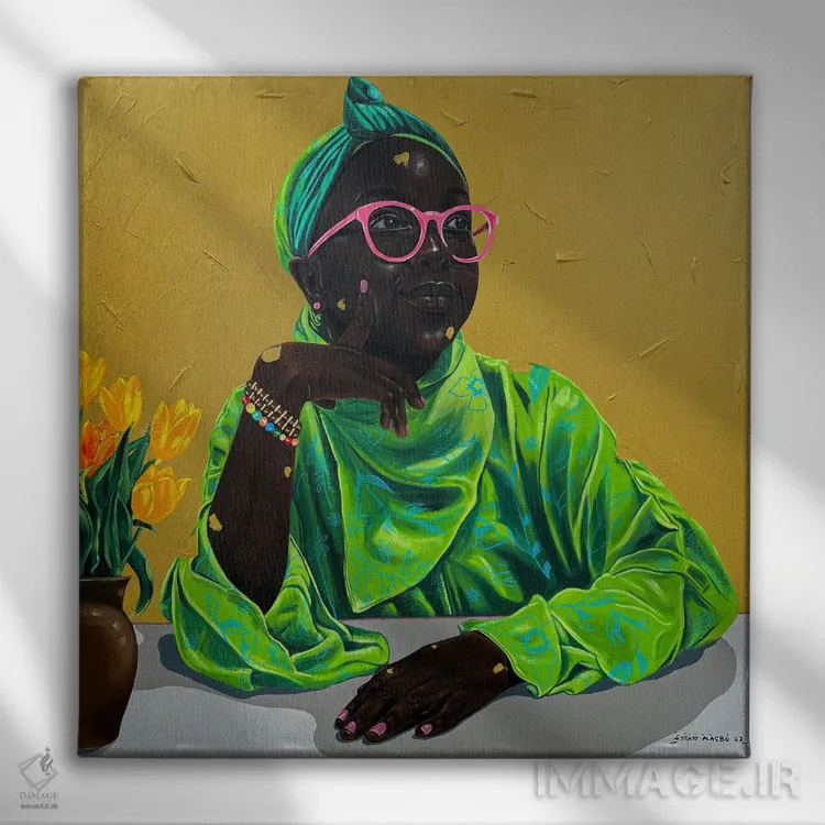 تابلو گلهای بهشت اثر اییتایو الاگبه - نمای روبهرو روی دیوار