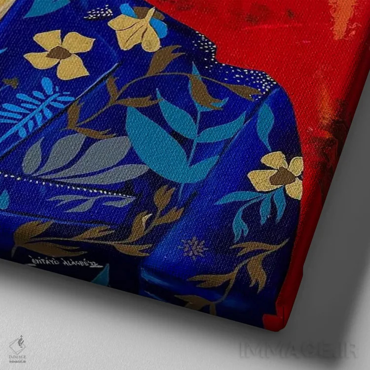 تابلو تکگویی ۲ اثر اییتایو الاگبه - نمای نزدیک بافت بوم