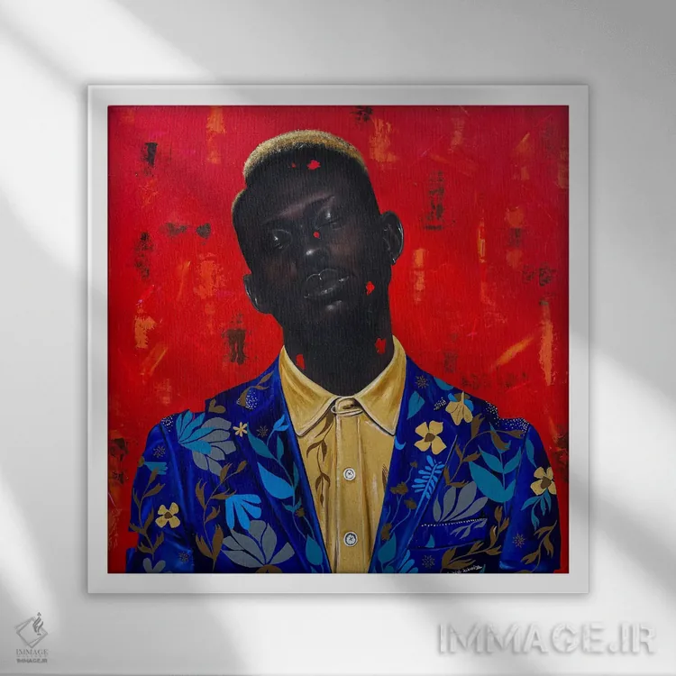 تابلو تکگویی ۲ اثر اییتایو الاگبه - نمای قابدار سفید