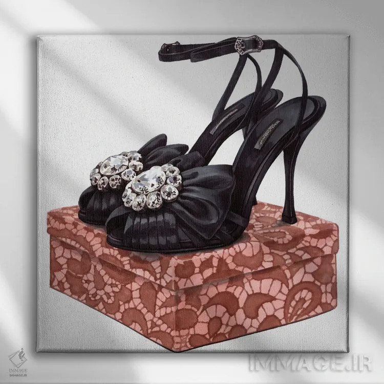 تابلو کفشهای دولچه و گابانا اثر الیزاوتا مولچانووا - نمای روبهرو روی دیوار