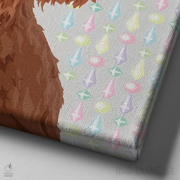 تابلو گاو نر با عینک تام فورد اثر الیزاوتا مولچانووا - نمای نزدیک بافت بوم