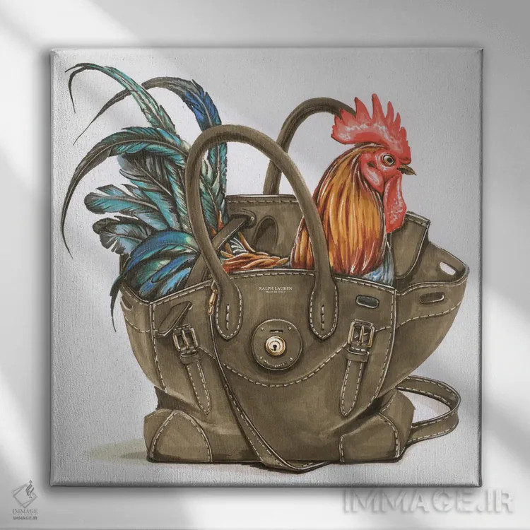 تابلو خروس با رالف لورن اثر الیزاوتا مولچانووا - نمای روبهرو روی دیوار