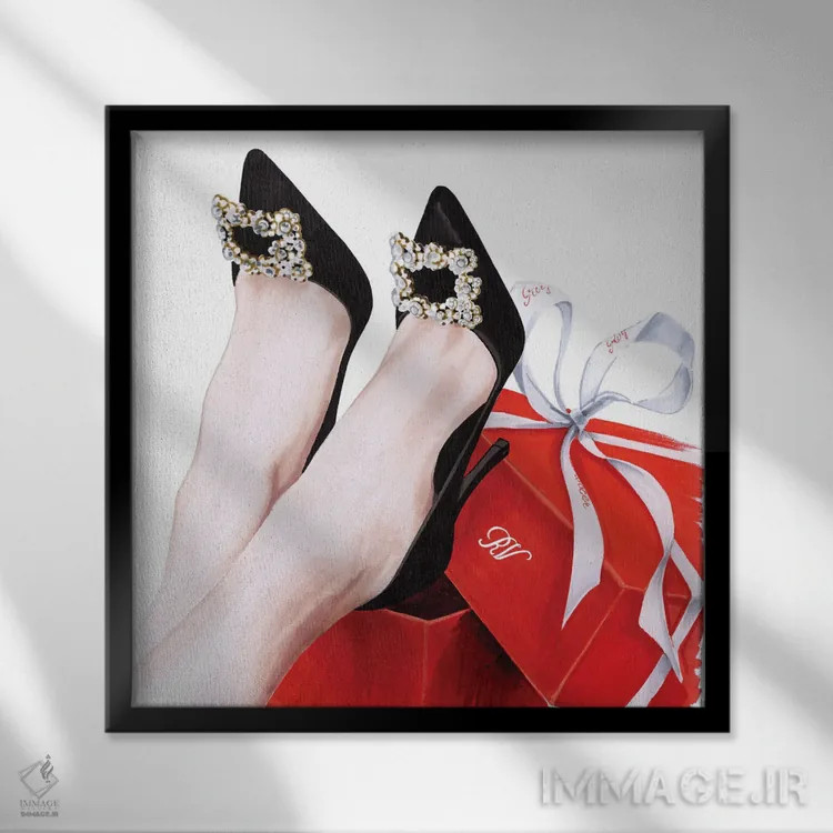 تابلو کفشهای راجر ویویر اثر الیزاوتا مولچانووا - نمای قابدار مشکی