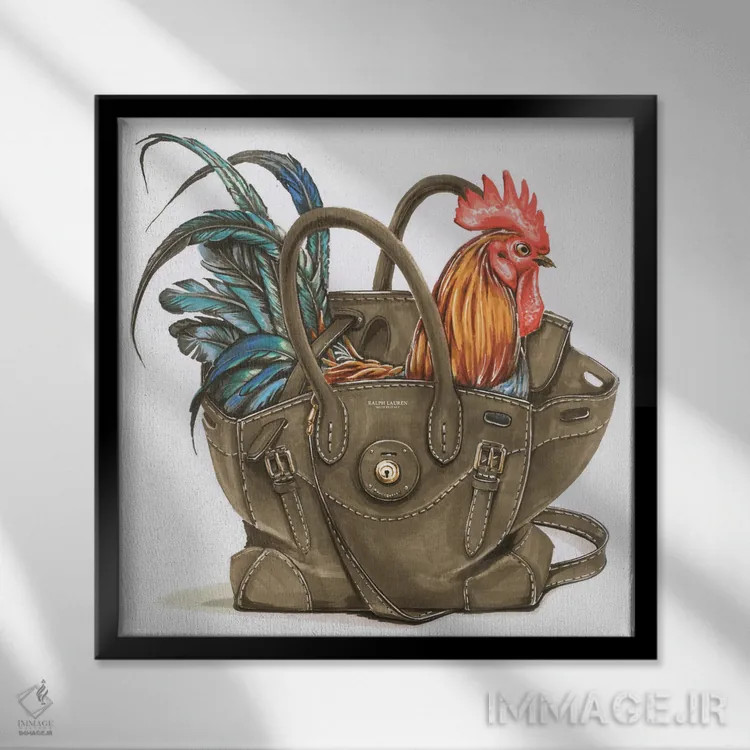 تابلو خروس با رالف لورن اثر الیزاوتا مولچانووا - نمای قابدار مشکی