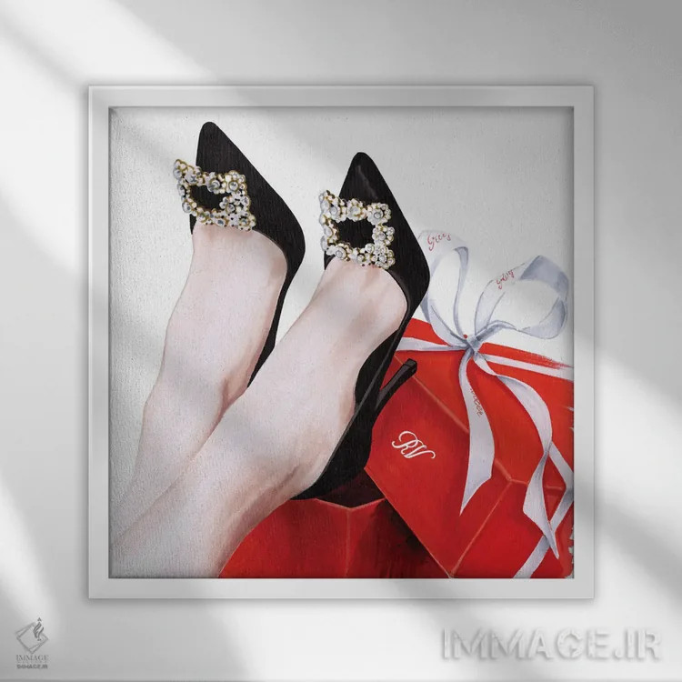 تابلو کفشهای راجر ویویر اثر الیزاوتا مولچانووا - نمای قابدار سفید