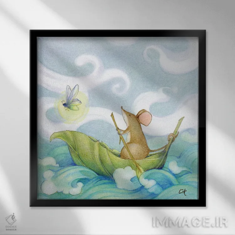 تابلو نور راهنمای خود را دنبال کن اثر مایت فلای آرت اند ایلاستریشن (استودیو طراحی و تصویرگری) - نمای قابدار مشکی