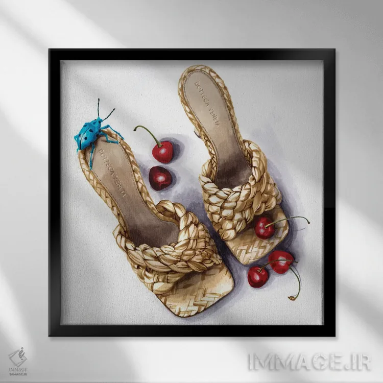 تابلو کفشهای بافتنی اثر الیزاوتا مولچانووا - نمای قابدار مشکی