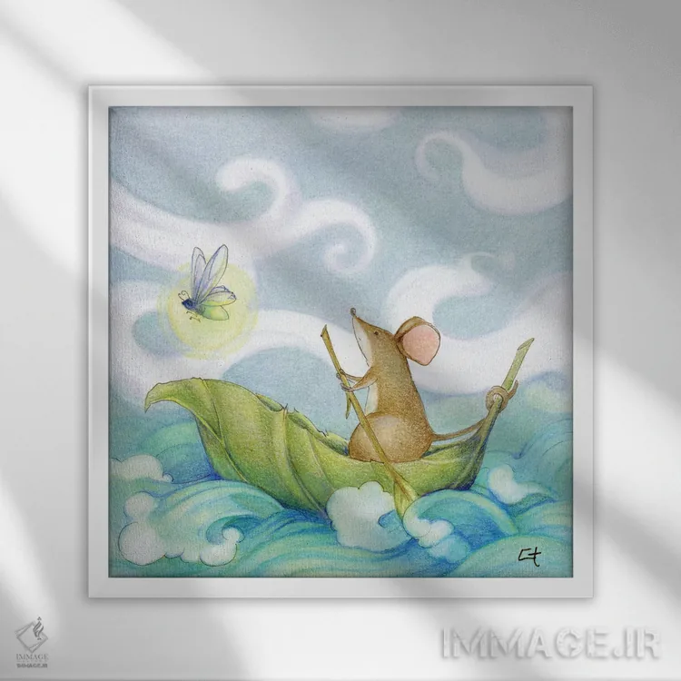 تابلو نور راهنمای خود را دنبال کن اثر مایت فلای آرت اند ایلاستریشن (استودیو طراحی و تصویرگری) - نمای قابدار سفید