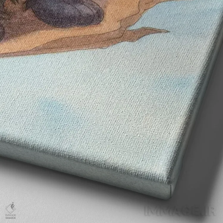 تابلو گربهخفاشی اثر مایت فلای آرت اند ایلاستریشن (استودیو طراحی و تصویرگری) - نمای نزدیک بافت بوم