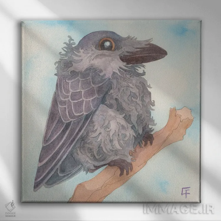 تابلو کلاغ سیاه دوستداشتنی اثر مایت فلای آرت اند ایلاستریشن (استودیو طراحی و تصویرگری) - نمای روبهرو روی دیوار