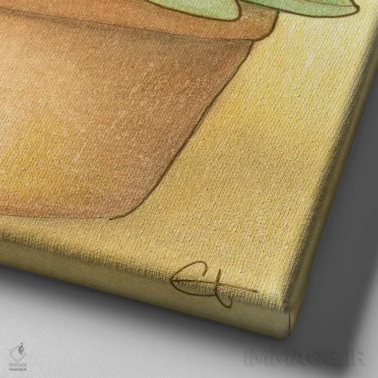 تابلو بوته و قایمباشک اثر مایت فلای آرت اند ایلاستریشن (استودیو طراحی و تصویرگری) - نمای نزدیک بافت بوم