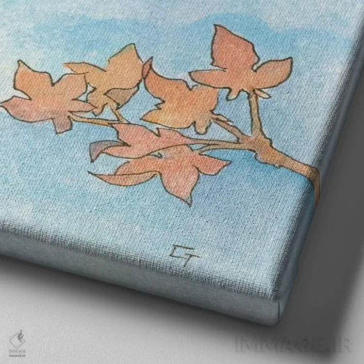 تابلو جغد پاییزی اثر مایت فلای آرت اند ایلاستریشن (استودیو طراحی و تصویرگری) - نمای نزدیک بافت بوم