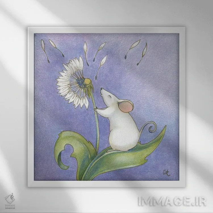 تابلو آرزوهای کوچک اثر مایت فلای آرت اند ایلاستریشن (استودیو طراحی و تصویرگری) - نمای قابدار سفید