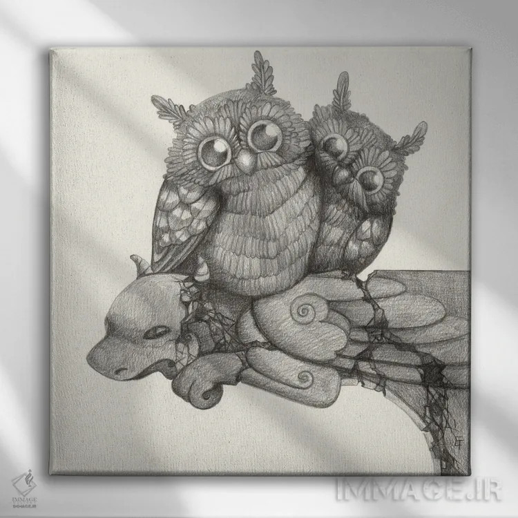 تابلو دالی موشه اثر مایت فلای آرت اند ایلاستریشن (استودیو طراحی و تصویرگری) - نمای روبهرو روی دیوار