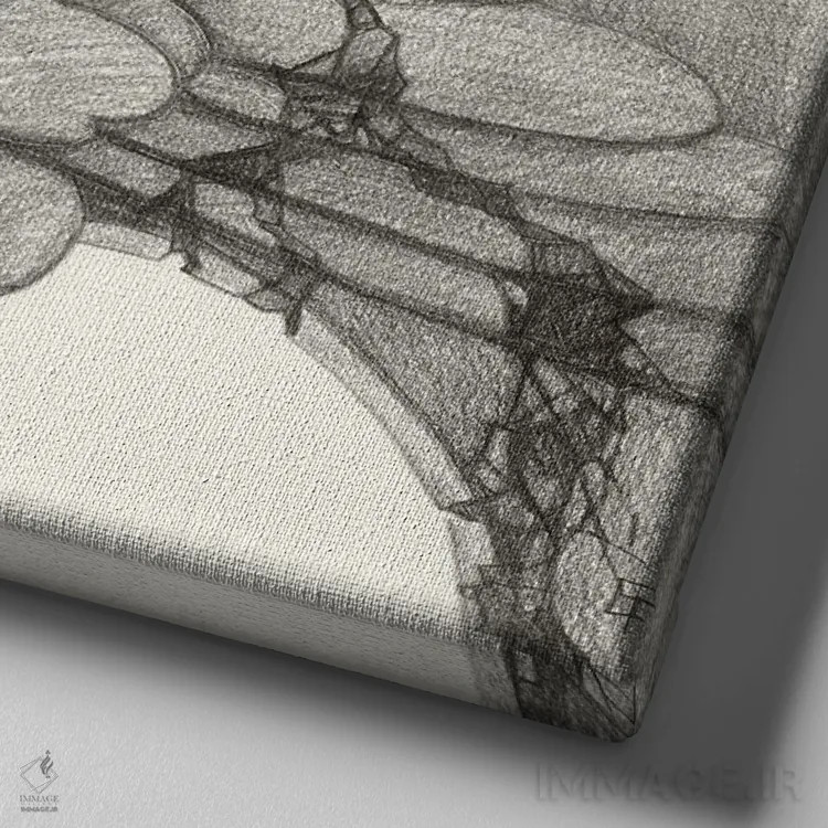 تابلو دالی موشه اثر مایت فلای آرت اند ایلاستریشن (استودیو طراحی و تصویرگری) - نمای نزدیک بافت بوم