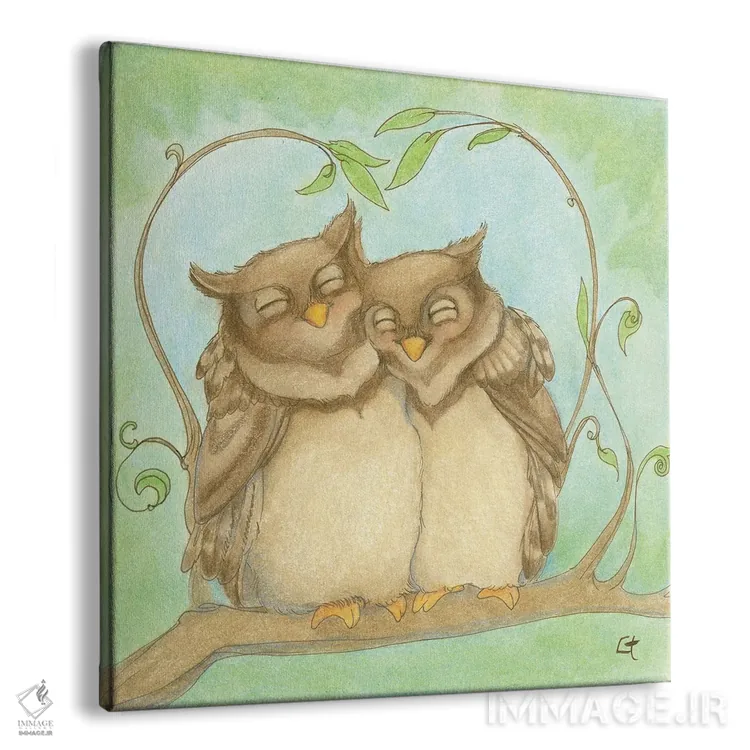 تابلو همیشه دوستت دارم جغد (بازی واژه) اثر مایت فلای آرت اند ایلاستریشن (استودیو طراحی و تصویرگری) - نمای پرسپکتیو محصول