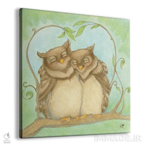 تابلو همیشه دوستت دارم جغد (بازی واژه) اثر مایت فلای آرت اند ایلاستریشن (استودیو طراحی و تصویرگری) - نمای پرسپکتیو محصول