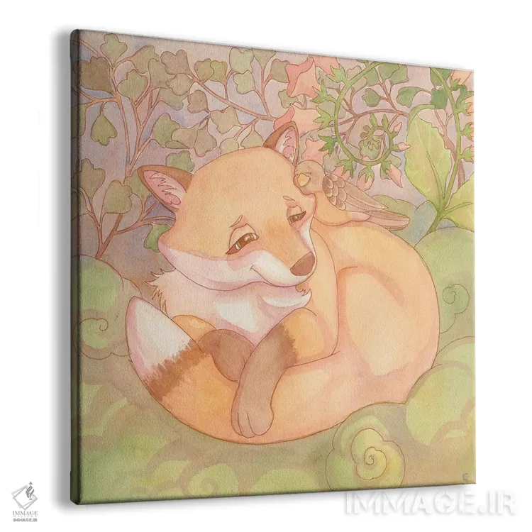 تابلو انگشتانه و سرخس (گیاهان) اثر مایت فلای آرت اند ایلاستریشن (استودیو طراحی و تصویرگری) - نمای پرسپکتیو محصول