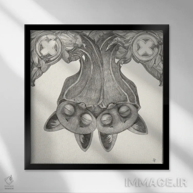 تابلو بال به بال اثر مایت فلای آرت اند ایلاستریشن (استودیو طراحی و تصویرگری) - نمای قابدار مشکی