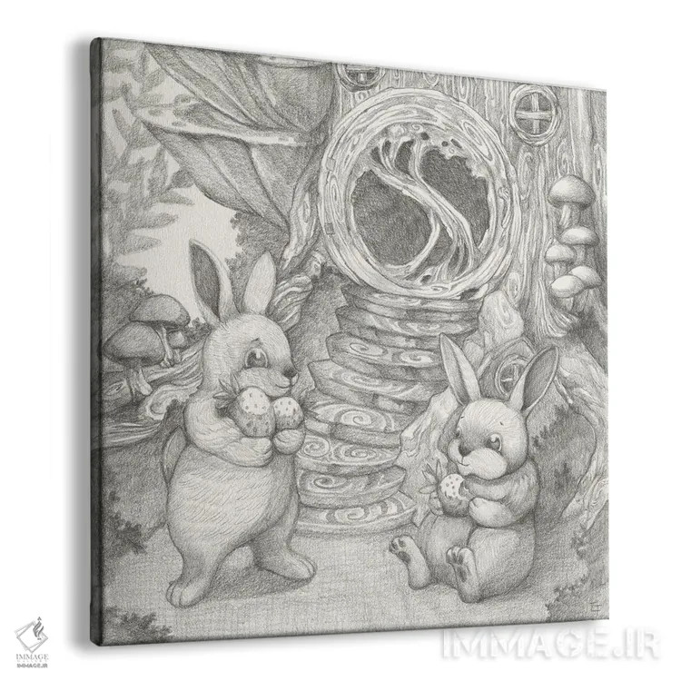 تابلو میانوعده توتفرنگی اثر مایت فلای آرت اند ایلاستریشن (استودیو طراحی و تصویرگری) - نمای پرسپکتیو محصول