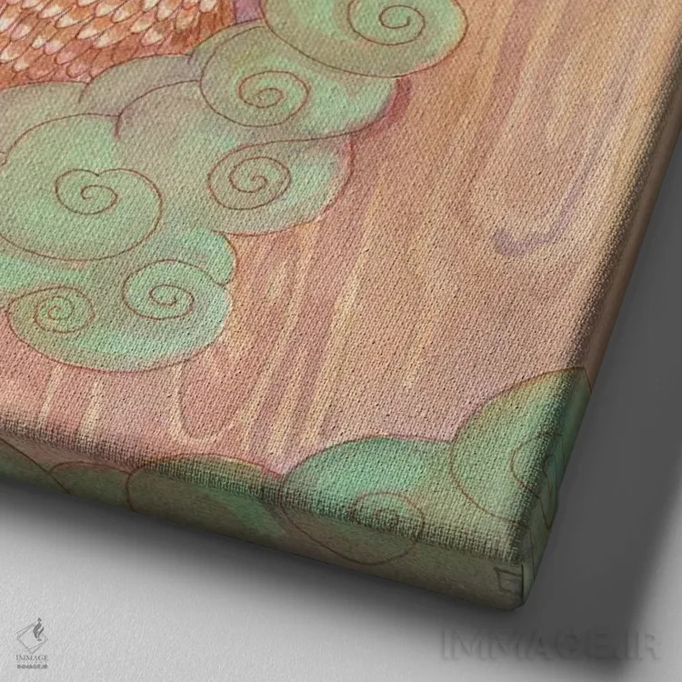 تابلو باغ جوجهتیغی اثر مایت فلای آرت اند ایلاستریشن (استودیو طراحی و تصویرگری) - نمای نزدیک بافت بوم