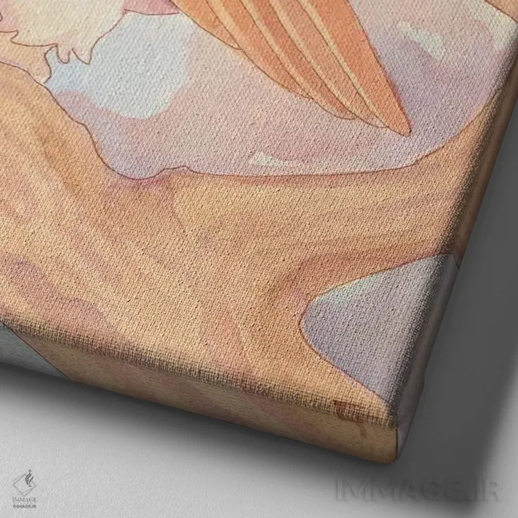 تابلو همه آنچه به آن نیاز داری عشق است (بازی واژه با جغد) اثر مایت فلای آرت اند ایلاستریشن (استودیو طراحی و تصویرگری) - نمای نزدیک بافت بوم