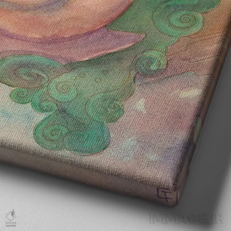 تابلو بیایید برویم اثر مایت فلای آرت اند ایلاستریشن (استودیو طراحی و تصویرگری) - نمای نزدیک بافت بوم