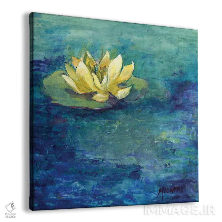 تابلو نیلوفر آبی زرد اثر مایت فلای آرت اند ایلاستریشن (استودیو طراحی و تصویرگری) - نمای پرسپکتیو محصول