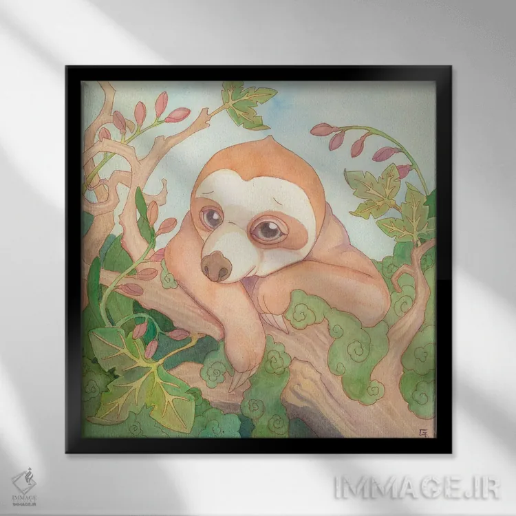 تابلو زمان گرفتن (صرف کردن وقت) اثر مایت فلای آرت اند ایلاستریشن (استودیو طراحی و تصویرگری) - نمای قابدار مشکی