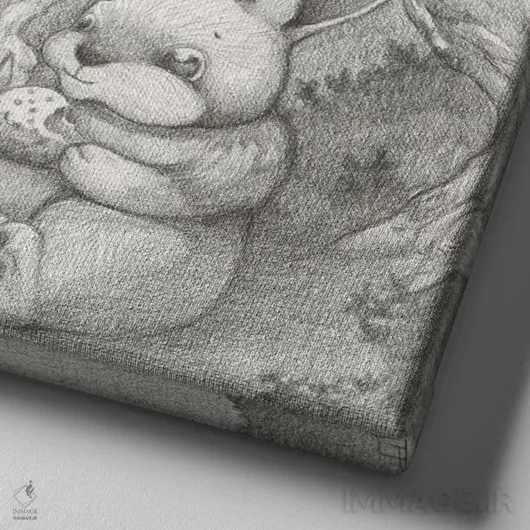 تابلو میانوعده توتفرنگی اثر مایت فلای آرت اند ایلاستریشن (استودیو طراحی و تصویرگری) - نمای نزدیک بافت بوم