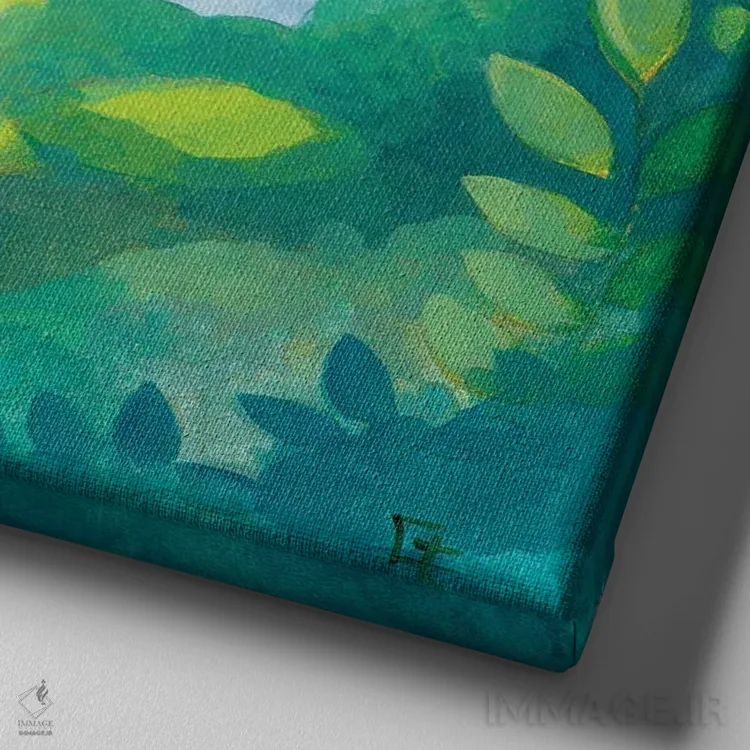 تابلو سهشاخ بغلکردنی اثر مایت فلای آرت اند ایلاستریشن (استودیو طراحی و تصویرگری) - نمای نزدیک بافت بوم