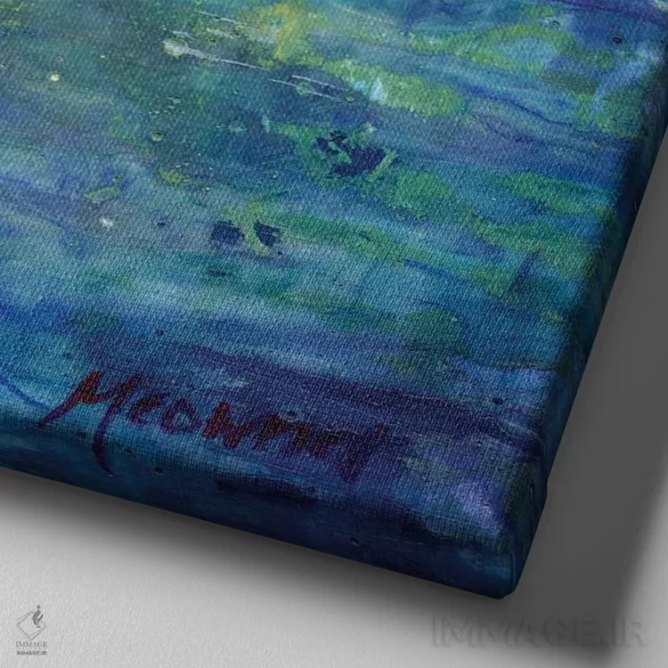 تابلو نیلوفر آبی زرد اثر مایت فلای آرت اند ایلاستریشن (استودیو طراحی و تصویرگری) - نمای نزدیک بافت بوم