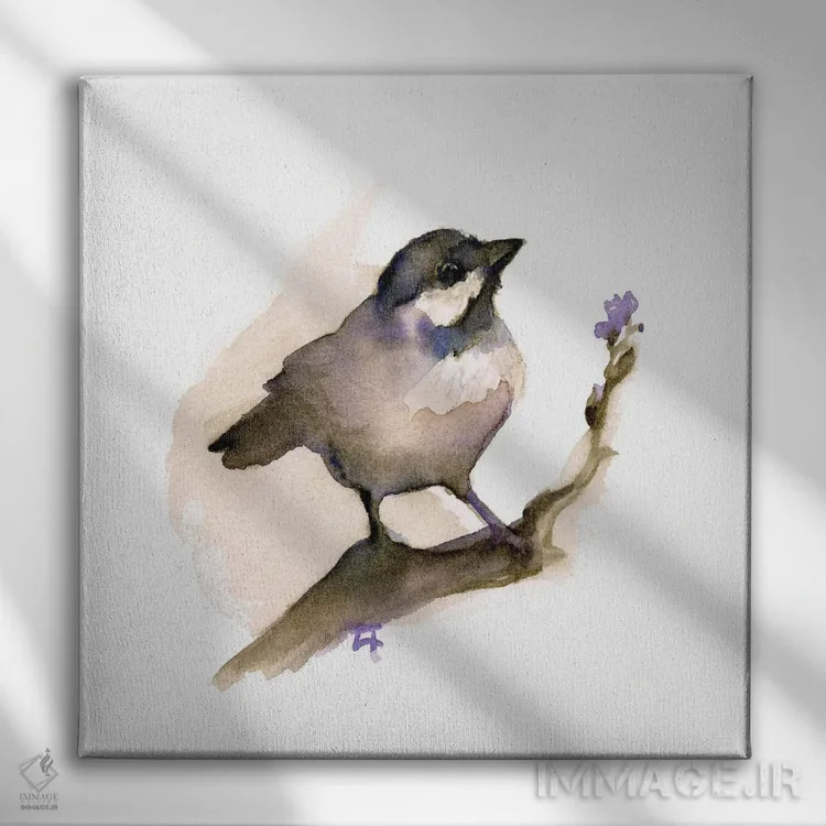 تابلو چیکادی نشسته اثر مایت فلای آرت اند ایلاستریشن (استودیو طراحی و تصویرگری) - نمای روبهرو روی دیوار