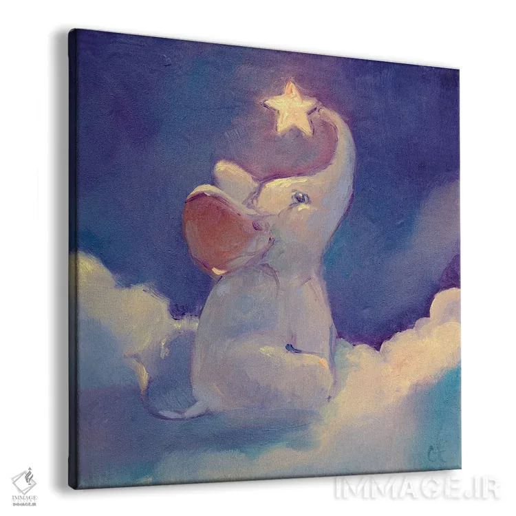 تابلو فیله کوچولو اثر مایت فلای آرت اند ایلاستریشن (استودیو طراحی و تصویرگری) - نمای پرسپکتیو محصول