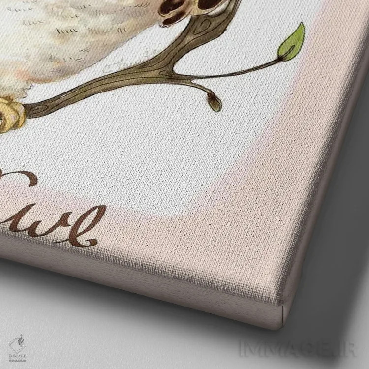 تابلو شادترین جغد اثر مایت فلای آرت اند ایلاستریشن (استودیو طراحی و تصویرگری) - نمای نزدیک بافت بوم