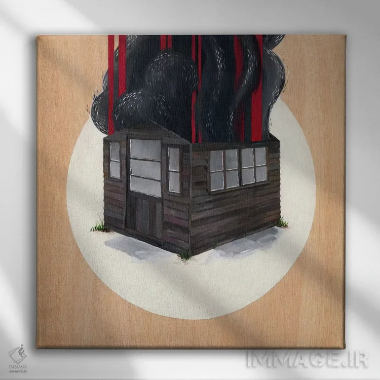 تابلو آلونک ۱ اثر فیموس ون دد (هنرمند معاصر با نام مستعار) - نمای روبهرو روی دیوار