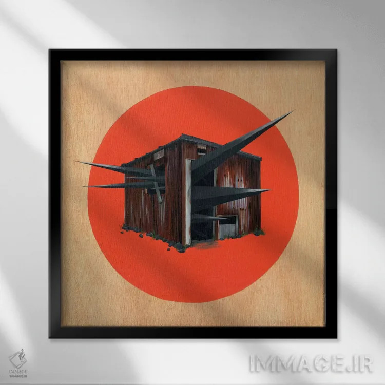 تابلو آلونک ۳ اثر فیموس ون دد (هنرمند معاصر با نام مستعار) - نمای قابدار مشکی