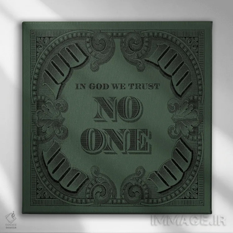 تابلو صد مربع سبز اثر فرانک آموروسو - نمای روبهرو روی دیوار