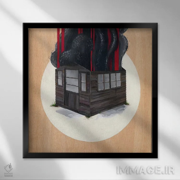 تابلو آلونک ۱ اثر فیموس ون دد (هنرمند معاصر با نام مستعار) - نمای قابدار مشکی