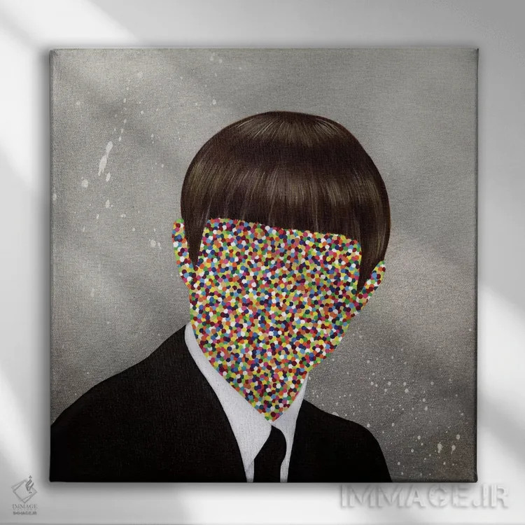 تابلو فارغالتحصیلان؟ ۱ اثر فیموس ون دد (هنرمند معاصر با نام مستعار) - نمای روبهرو روی دیوار